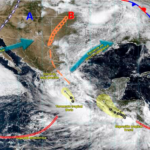 SMN alerta por lluvias torrenciales, vientos intensos y riesgo de inundaciones en gran parte de México.