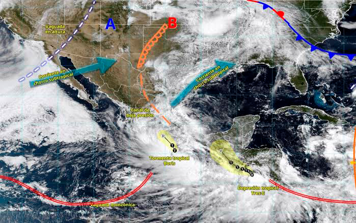 SMN alerta por lluvias torrenciales, vientos intensos y riesgo de inundaciones en gran parte de México