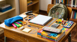 ayudame a crear una imagen de utiles escolares